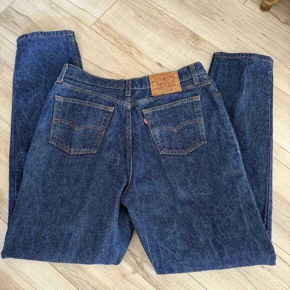 Vintage Levis 501 Jeans Blue Cotton Denim  USA Made Button Fly 80s Size 18 - Picture 1 of 14